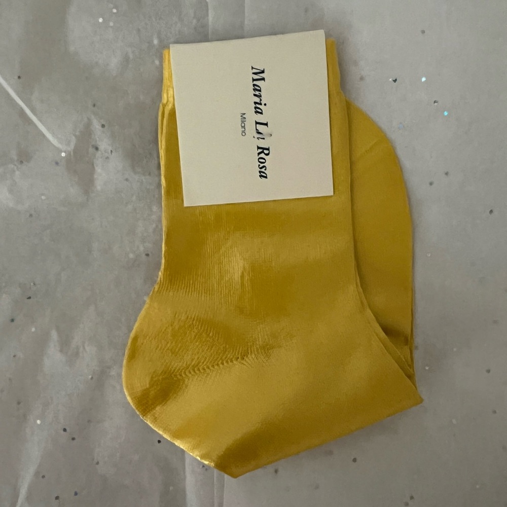 Maria Li Rosa shiny yellow silver socks